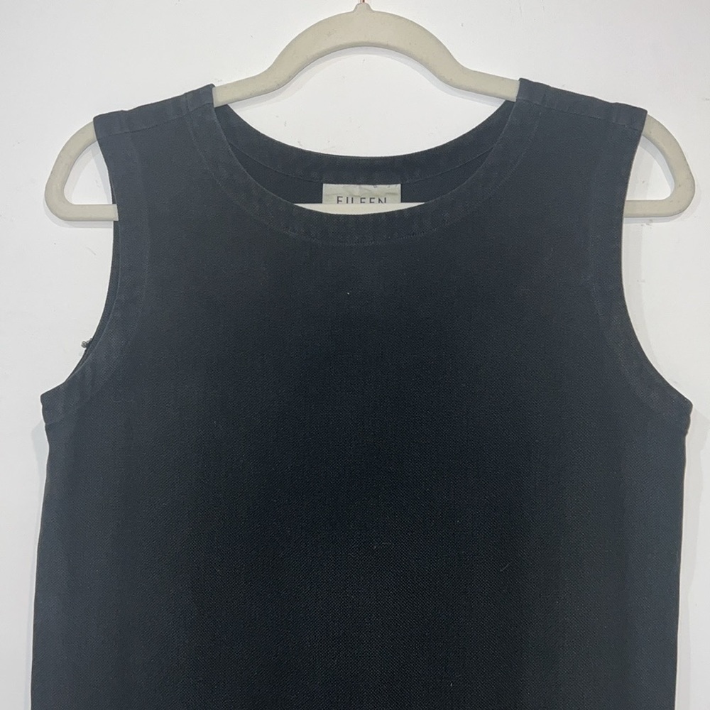 Eileen Fisher Black 100% Silk sleeveless Mini Dress size Small - Picture 6 of 10